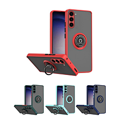 Galaxy S23 FE Hard PC Rear / Soft TPU Colorful Border Case with I-ring Holder