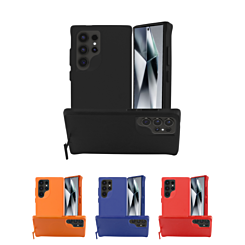 Galaxy S24 Ultra Wireless Charger Silicone Case with Metal Kickstand