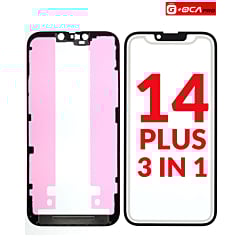 Stock up on the 3-in-1 set (front glass, frame, and OCA) for the iPhone 14 Plus — G+ OCA Pro.
