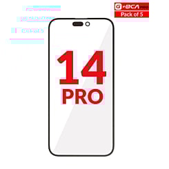 Purchase the pack of 5 front glass with OCA for iPhone 14 Pro, G+ OCA Pro version.
