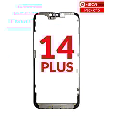 Order the metal frame for the iPhone 14 Plus — pack of 5, G+ OCA Pro.
