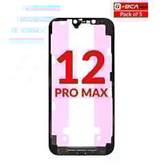 Buy the premium metal frame, pack of 5, for iPhone 12 Pro Max, G Plus OCA Pro.






