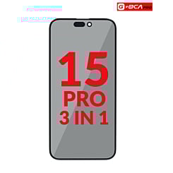 Order the 3in1 set for iPhone 15 Pro with front glass, polarizer film, and OCA.
