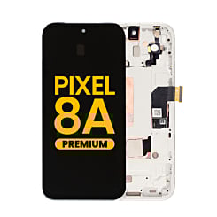 OLED Assembly with Frame (with Finger Print Sensor) for Google Pixel 8A (PORCELAIN) (Premium)