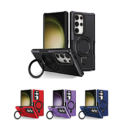 Hard PC Shockproof Case w /Ring Holder for Galaxy S23 Ultra (Only Ground Shipping)