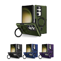 Hard PC Shockproof Case w /Ring Holder for Galaxy S24 Ultra (Only Ground Shipping)