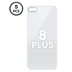 Back Glass with Bigger Camera Hole for iPhone 8 Plus (Pack of 5) (NO LOGO) (SILVER)
