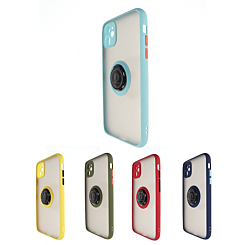 iPhone 11 Hard PC Rear / Soft TPU Colorful Border Case with I - ring Holder