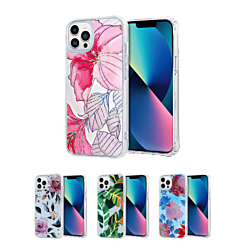 iPhone 13 Pro Flower Print Design Hard Clear Case