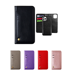 iPhone 13 Pro Genuine Leather Magnetic Wallet Case with Credit Card Slot