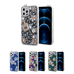 Crystal Flower Perfume Silicone Hard Case for iPhone 13 Pro Max (Only Ground Shipping)