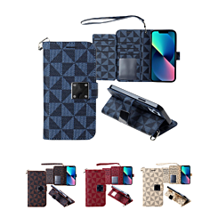 iPhone 13 Pro Triangle Geometric Design Wallet Case