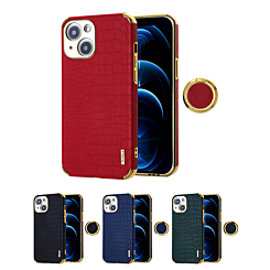 iPhone 14 Crocodile Leather Case with Ring