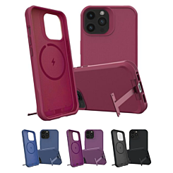 iPhone 14 Pro Max Wireless Charger Silicone Case with Metal Kickstand