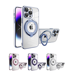 iPhone 15 Pro Magnetic Clear Cases with Magsafe Ring Stand