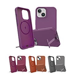 iPhone 15 Pro Wireless Charger Silicone Case with Metal Kickstand