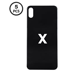 Back Glass with Bigger Camera Hole for iPhone X (Pack of 5) (NO LOGO) (BLACK)
