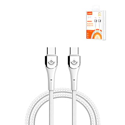 LDNIO LC862C USB C-C Fast Charging Braided Data Cable (WHITE) (6ft) (65W) (Only Ground Shipping)