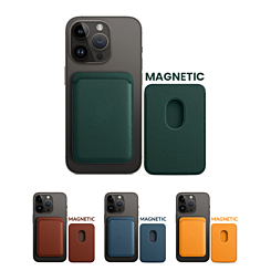 Leather Magnetic Card Wallet Holder