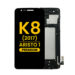 LCD Assembly with Frame for LG K8 (M200 / 2017) / Aristo 1 (MS210) (BLACK) (Premium)