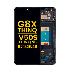 OLED Assembly with Frame for LG G8X ThinQ / V50S ThinQ 5G (BLACK) (Premium)