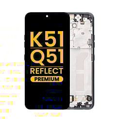 LCD Assembly with Frame for LG K51 / Q51 / Reflect (BLACK) (Premium)
