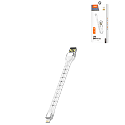 LDNIO LS50 USB A-L Non-MFI TPE Bracelet Charging Cable (WHITE) (0.5ft) (12W) (Only Ground Shipping)