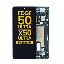 OLED Assembly with Frame for Motorola Moto Edge 50 Ultra / X50 Ultra (XT2401-2) (BLACK BEAUTY) (Premium)