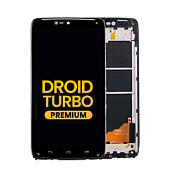 LCD Assembly with Frame for Motorola Droid Turbo (XT1254) (BLACK) (Premium)