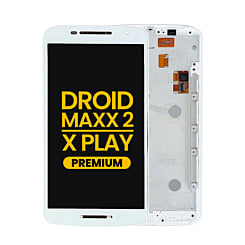 LCD Assembly with Frame for Motorola Droid Maxx 2 (XT1565) / Moto X Play (XT1561) (WHITE) (Premium)