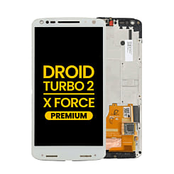 LCD Assembly with Frame for Motorola Droid Turbo 2 (XT1585) / X Force (XT1580) (WHITE) (Premium)