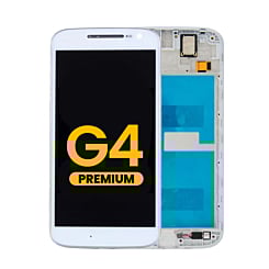 LCD Assembly with Frame for Motorola Moto G4 (XT1625) (WHITE) (Premium)