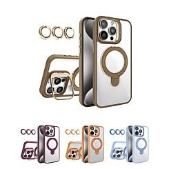 Magnetic Clear Case with 2 Kickstand & Camera Lens for iPhone 14 Pro Max (Only Ground Shipping)