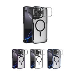 Matte Transparent Camera Stand Case with Wireless Charging for iPhone 16 Pro Max (Only Ground Shipping)