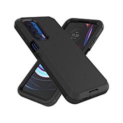 Heavy Duty Case for Moto Edge 5G (2021) (BLACK) (Only Ground Shipping)