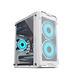Custom Tower PC Case with 2 Cooling Fan (WHITE) (305*170*350MM) (Only Ground Shipping)