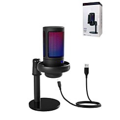 Wired RGB Desktop Computer Microphone (Only Ground Shipping)