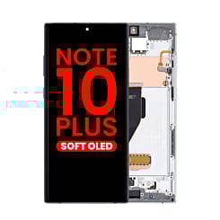 Stock up on the OLED Assembly with Frame for Galaxy Note 10 Plus N975 in Aura White, Aftermarket OLED.