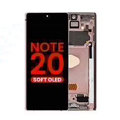 Buy the OLED assembly with frame for Galaxy Note 20 N980 and N981 in Mystic Bronze, aftermarket OLED.
