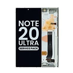 Purchase the OLED assembly with frame for Galaxy Note 20 Ultra N985 and N986 in Mystic White, service pack.

