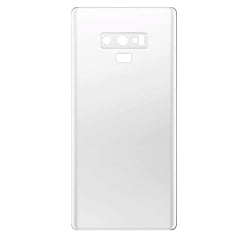 Purchase the Back Glass with Camera Lens and Adhesive for Galaxy Note 9 in Alpine White, no logo.