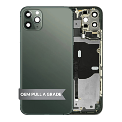 Grab the wholesale deals on the Back Housing Frame with Small Components Pre-Installed for iPhone 11 Pro in Midnight Green, OEM Pull A Grade.
