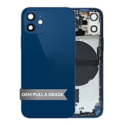 Back Housing Frame with Small Components Pre-Installed for iPhone 12 Mini (BLUE) (OEM Pull A Grade)