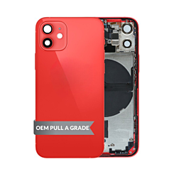 Back Housing Frame with Small Components Pre-Installed for iPhone 12 Mini (RED) (OEM Pull A Grade)