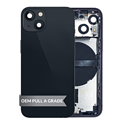 Order the Housing Frame with Small Parts Pre-Installed for iPhone 13 Mini Black International OEM Pull A Grade.

