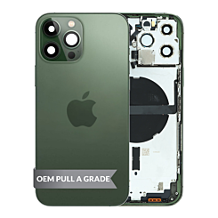 Purchase the Housing Frame GREEN International OEM Pull A Grade Small Parts Pre-Installed for iPhone 13 Pro Max.

