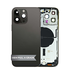Order the housing frame in Space Black, International version, OEM Pull A Grade, with small parts pre-installed for iPhone 14 Pro Max.