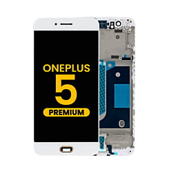LCD Assembly with Frame for OnePlus 5 (A5000) (WHITE) (Premium)