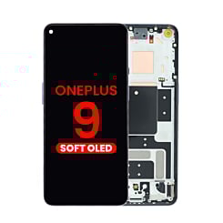 OLED Assembly with Frame for OnePlus 9 (WINTER MIST) (US Version) (Aftermarket OLED)