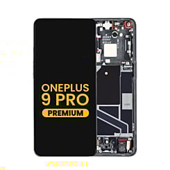 OLED Assembly with Frame for OnePlus 9 Pro (Not Compatible with Verizon 5G UW Model) (BLACK) (Premium/Refurbished)